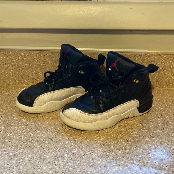 Jordan Other - Jordan youth kids black white red retro 12 shoes